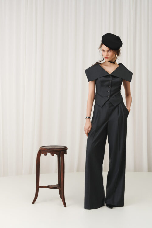 VIRGIN WOOL WIDE-LEG PANTS