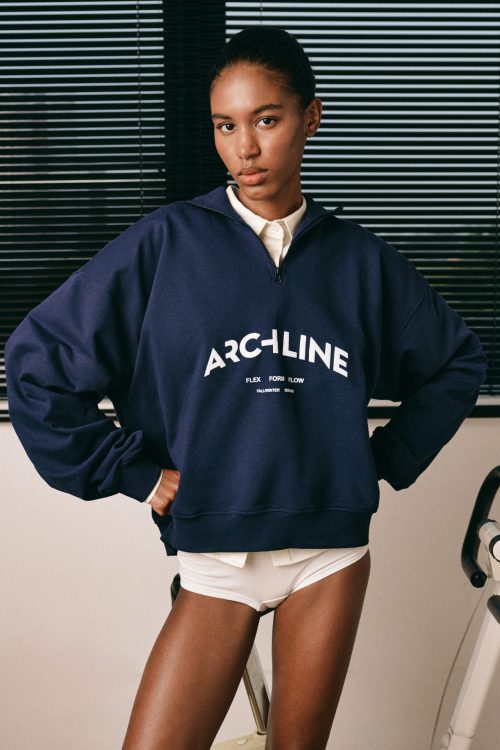 NAVY HALF-ZIP SWEATSHIRT