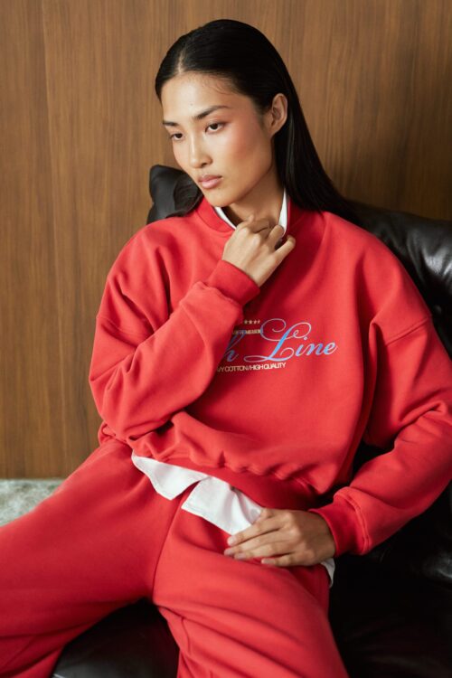 RED HALF-ZIP HOODIE