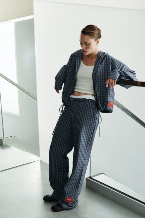 PLAID PRINT PANTS